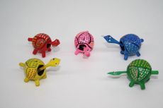 Conjunto de 5 tortugas de colores,cabeza movible 